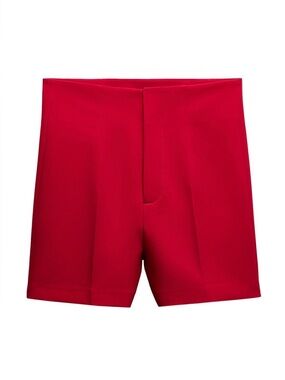 Collection B Men's Bright Red Flat-Front Shorts